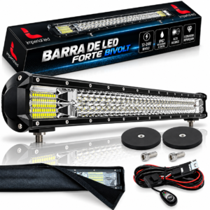 KIT COMPLETO BARRA DE LED 80CM 432W FORTE COM PAR DE IMÃ CHICOTE COMPLETO E CAPA PROTETORA