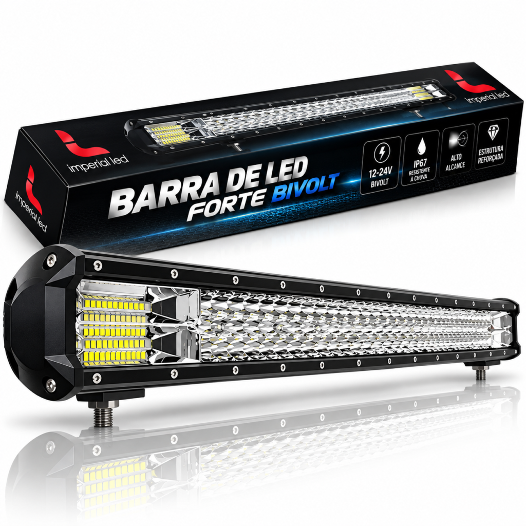 BARRA DE LED FORTE COLHEITADEIRA PICK-UP 432W 80CM REFORÇADA