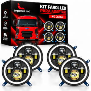 KIT 4 FAROIS COM SUPORTE PARA ADAPTAÇÃO NO CARGO