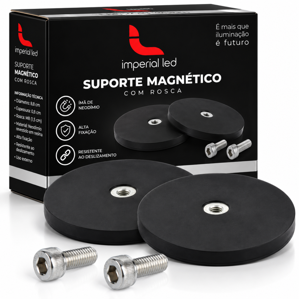 KIT 2 SUPORTE MAGNÉTICO IMÃ PARA FAROL E BARRA DE LED