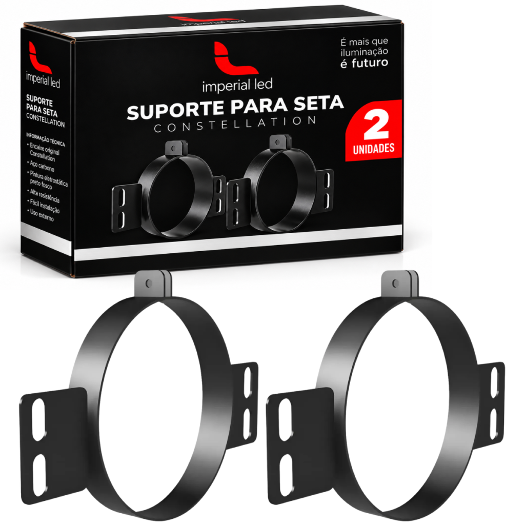 PAR DE SUPORTES PARA ADAPTAÇÃO DO FAROL LED ANGEL 7 POLEGADAS NA SETA DO CONSTELLATION