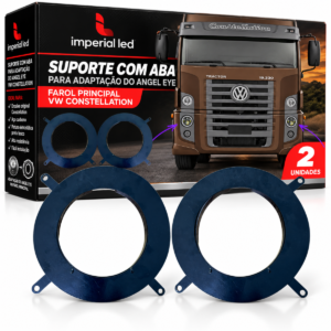 PAR DE SUPORTE COM ABA PARA ADAPTAÇÃO DO FAROL LED ANGEL EYES 7 POLEGADAS NO CONSTELLATION