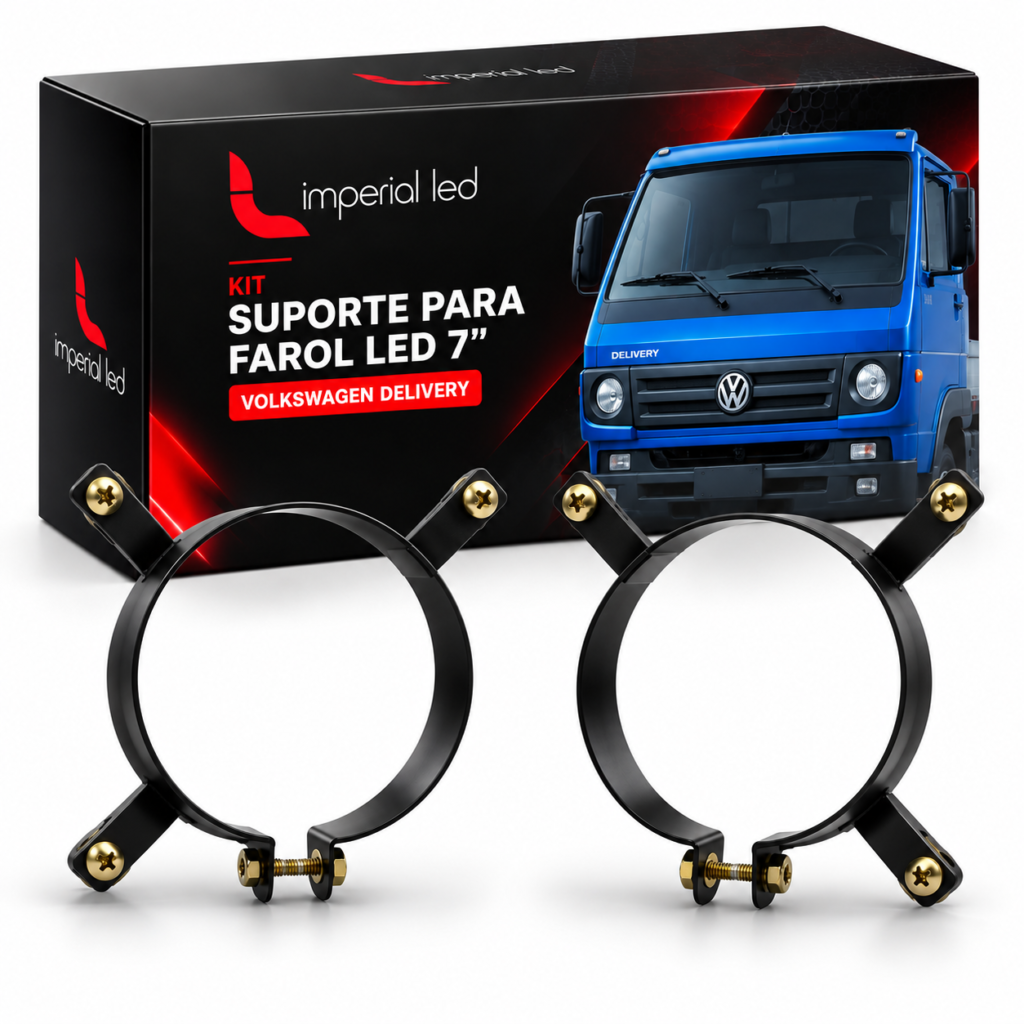 PAR DE SUPORTES DELIVERY PARA ADAPTAÇÃO DO FAROL LED ANGEL 7 POLEGADAS